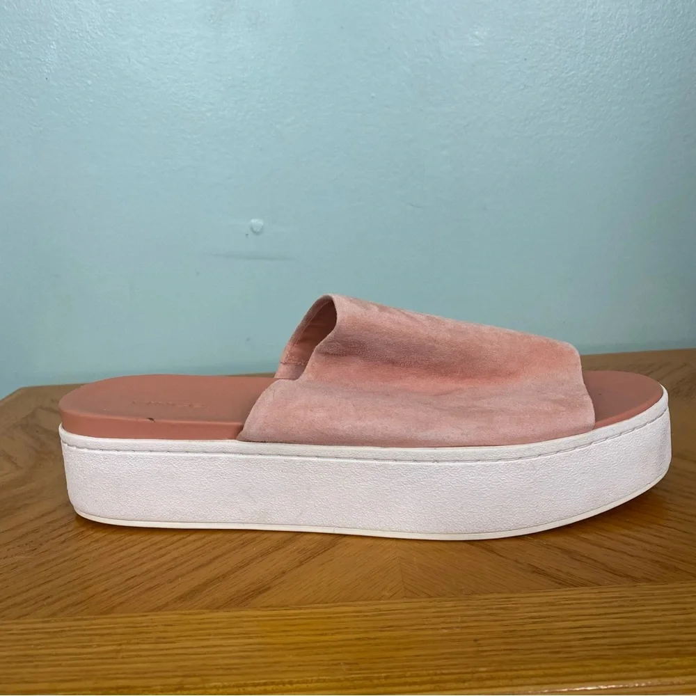 Vince Walford‎ Platform Leather Suede Pink Slides Sandals Size 10